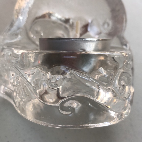 Clear Glass Dolphin Ocean Waves Tea Light Candle Figurine Statue - Picture 15 of 15